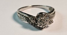 BEAUTIFUL VINTAGE .925 STERLING  SIZE 8.5 WOMEN'S J.C. PENNY w/3 Sm. DIAMONDS picture