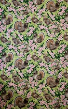 Rare Vtg Northcott Ruffed Grouse PA Mountain Laurel  Suzan Ellis Fabric 5yds+19
