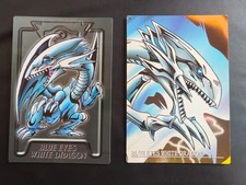Yu-Gi-Oh Blue-Eyes White Dragon Profile Card Bandai 1999 Japanese Vintage Pair picture