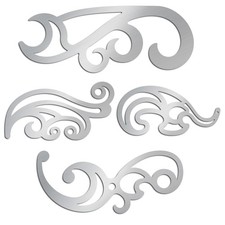 ORIGACH 4 Pcs Stainless Steel French Curve Ruler Metal Drafting Stencils picture