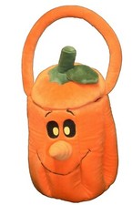 VTG Bestever Plush 3D Jack-O-Lantern Pumpkin Trick or Treat Bag Basket Bucket  picture