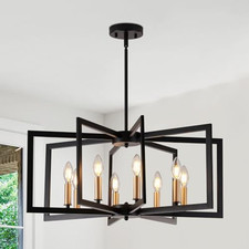 Black Chandelier for Dining Room, 8-Light Kitchen 8-Light, Multicolor picture