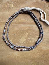 Venetian Antique Glass Awale & Aja Chevron Mixed Bead Strand 30