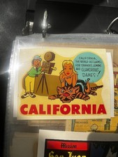 RARE VINTAGE 1960’S CALIFORNIA “GLAMOROUS DAMES” WATER TRANSFER DECAL picture