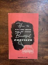 1949-1950 Booklet How to get the most out of your beautiful Chrysler Model C-48 picture