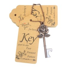 100 Sets Wedding Favors Rose Key Bottle Opener for Bulk Wedding Guests Gifts picture