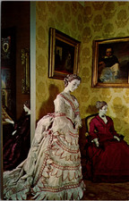 Philadelphia Museum of Art Fashion Wing Victorian Dresses Postcard c. 1950s picture