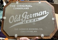 Vintage Old German Beer Mirrored Wall Sign Cumberland Maryland Bar Decor picture