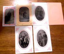 ANTIQUE LOT/5 TIN TYPES INTERESTING LOT picture