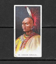 BAT 1930 TYPES OF NORTH AMERICAN INDIANS cigarette card OSAGE BRAVE picture