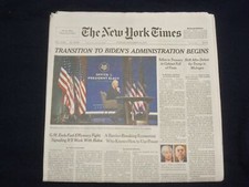 2020 NOVEMBER 24 NEW YORK TIMES - TRANSITION TO BIDEN'S ADMINISTRATION BEGINS picture