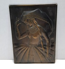 Vintage Soviet USSR Bronze Stamping Plaque Embossed Armenian Women 7.5