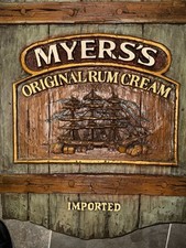 Vintage Myers's Original Rum Cream Imported Bar Sign - Pirate Ship - , picture