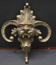 Vintage Brass Gargoyle Devil Wall Gothic Victorian Style Adornment / Hardware picture