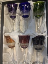 M.F Cristal de Paris Set of 6 Crystal Glasses In Original Box Multicolor picture
