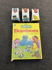 VTG Sesame Street Dominoes Golden Game Toy 1980 Jim Henson Cookie Monster in box picture