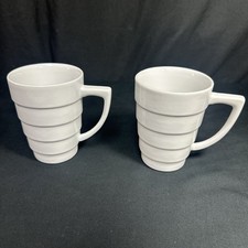 Set of 2 Frank Lloyd Wright Collection Guggenheim White Mugs Cups Devo Pop Art picture