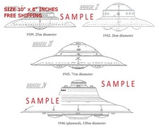 WW2 8x10 Photo German UFO Flying saucer Haunebu Types and dates O2856 picture