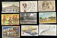 1000 Vintage Postcards Large Lot View Topical Greeting Comic Roadside  1906-60s picture