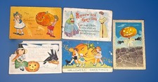 5 Vintage Halloween Postcards Whitney Tuck Barton &Spooner As Is Condition Lot picture