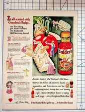 1940 Snider's Old Fashioned Chili Sauce Vintage Ad Grandma's Recipe General picture
