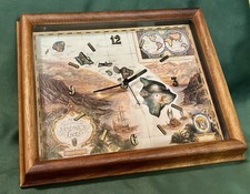 VINTAGE HAWAIIAN SOLID KOA WOOD CLOCK w/ MAP OF SANDWICH ISLANDS Blaise Domino picture