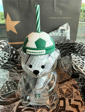 Starbucks Bearista Bear Cup Soccer Football Topper Glass Cup NEW 2026 picture