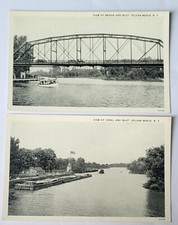 PR 1920s SYLVAN BEACH NY PC Views Bridge Inlet Tour Boat Canal Barges MINT picture