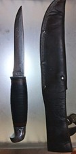 VTG Remington PAL RH-24 Hunting Knife Stacked Leather Handle W/ Sheath Pre WW2 picture