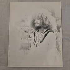 Vintage 1970s Hippie Man Afro Hair Counterculture B&W Photo 8x10 Print picture