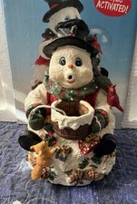RARE Vintage 1990s Gift Innovations Resin Musical Snowman Bubble Blower NIB picture
