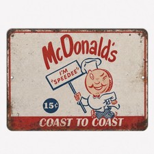 McDonalds Hamburgers Vintage Metal Sign Classic 1950s Era Replica MC05 - 3 Sizes picture
