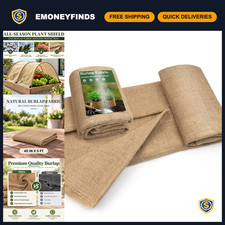 SUNLAX Burlap Fabric Roll, Natural Jute Breathable & Durable, 40 in x 5 ft picture