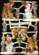 German Embossed Victorian Style Scrap Die Cut - Hummel Winter Designs EF7506 picture