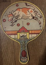 1933 Chicago World’s Fair A&P Carnival Hand Fan Tony Sarg Jumping Cow picture
