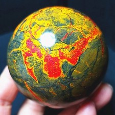 RARE 297.2G Natural Polished Colorful Agate stone Ball Healing Madagascar AB1635 picture