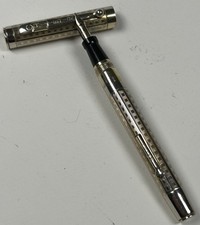 Antique 1920s Criterion USA Fountain Pen Art Deco Geometric 14K Gold #4 Nib picture
