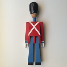 Rare VTG Kay Bojesen Wooden Guardsman Soldier Danish Modern Toy Foil Label MCM picture