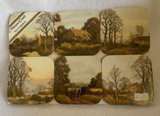 Vintage Manor Craft Coasters ~ New 6 Pack ~ Pastoral Scenes NOS picture