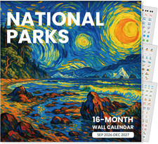 2026-2027 National Park Wall Calendar with Stickers, Impressionist 12X12 picture