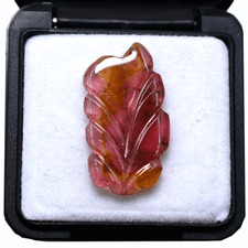 Collector's Grade 11.7 Cts Natural Bi-Color Tourmaline Hand Carved Gem Crystal picture