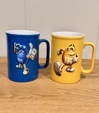 Mars Inc 3D M&M's World Coffee Mug Blue & Yellow Candy 2006 Tall M&M picture