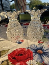 2 Beautiful Shannon Design Crystal Pineapple Candleholders/ Vases picture