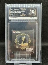 DRAGONAIR 24k Gold Plated Pokemon Sticker - ACE 10 GEM MINT picture