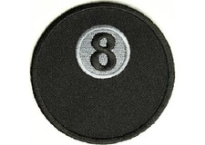 8 BALL POOL EMBROIDERED IRON ON BIKER PATCH picture