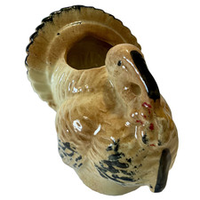 Morton Pottery Ceramic Turkey Planter 4 3/4x 4 1/2 In Vintage Thanksgiving Fall picture