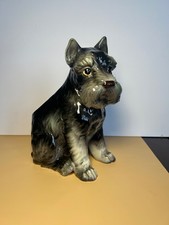 Vintage MCM Relpo Ceramic Dog Planter Scottish Terrier Schnauzer Black 1895 Cute picture