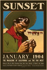 🌄 Sunset January 1904 Vintage Ad Poster - 16x24” - Rare Reprint - 200gsm picture