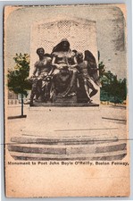 Monument to Poet John Boyle O'Reilly, Boston MA Fenway Vintage Postcard picture