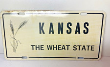 Kansas The Wheat State Booster License Heavy Steel Plate White picture